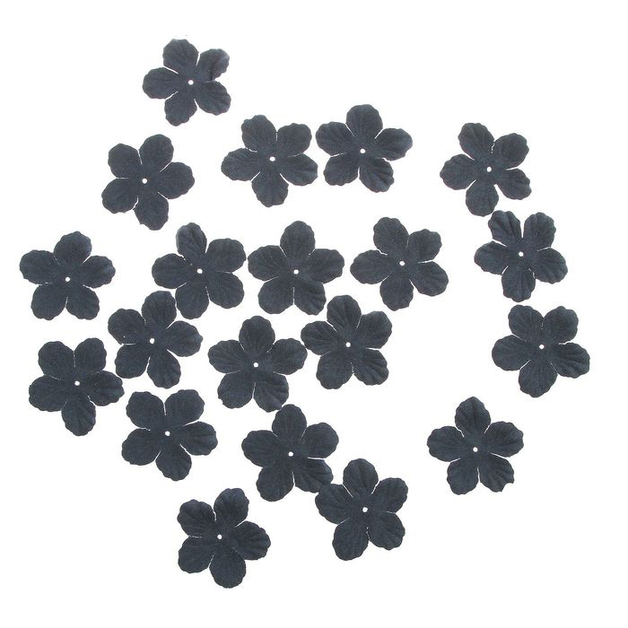 Набор гортензий из искуственной замши, темно-синий