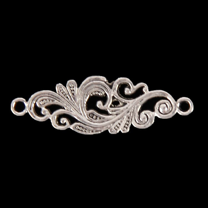 Подвеска металлическая "Завиток", цвет серебряный (686)