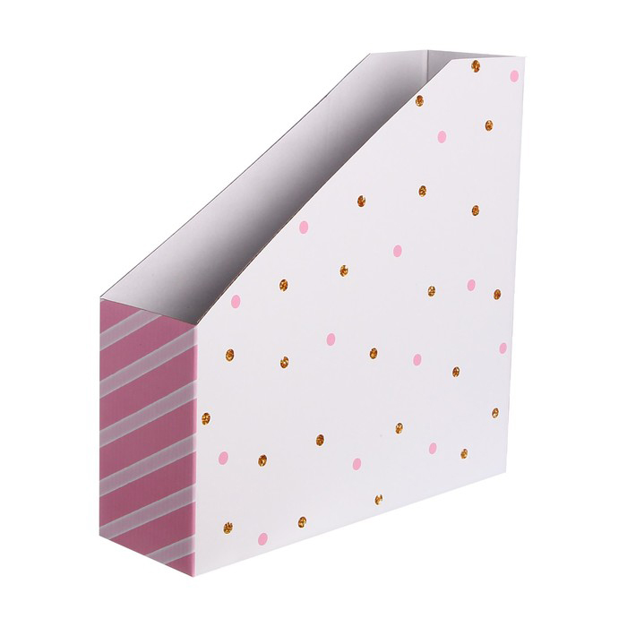 Картонный органайзер для хранения бумаги «В горошек»