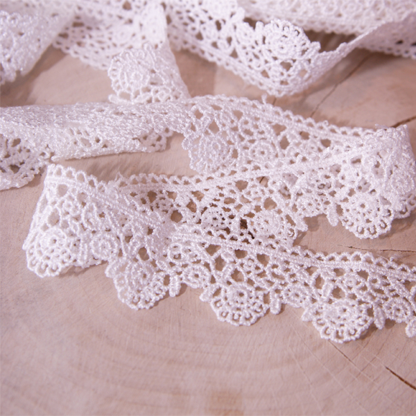 Кружево гипюрное 2,5 см, цвет молочный белый (086368)
