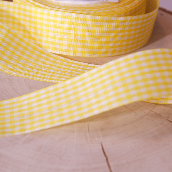 Лента тканевая 25 мм "Жёлтая клетка"