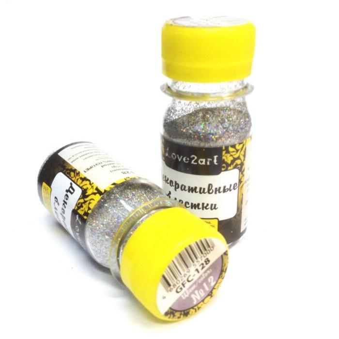 Блёстки (сухой глиттер) Love2art , цвет космический серебряный