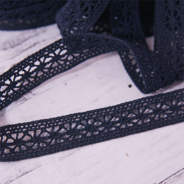 Кружево вязаное 1,5 см, цвет тёмно-синий (944690)