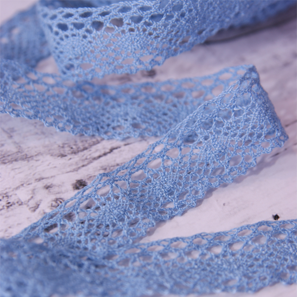 Кружево вязаное 2,2 см, цвет небесно-голубой (912187)