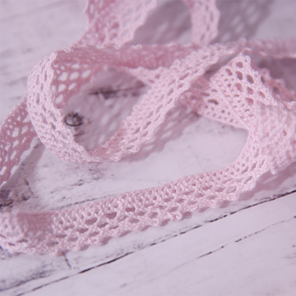 Кружево вязаное 10 мм, цвет светло-розовый (061624)