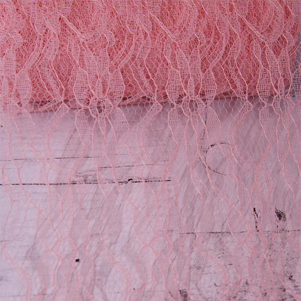 Кружевное полотно 15 см, цвет розово-персиковый