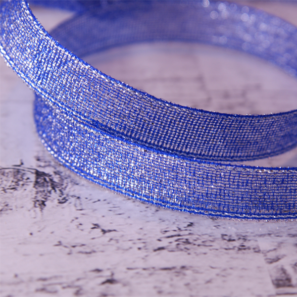 Лента металлизированная 12 мм, цвет синий
