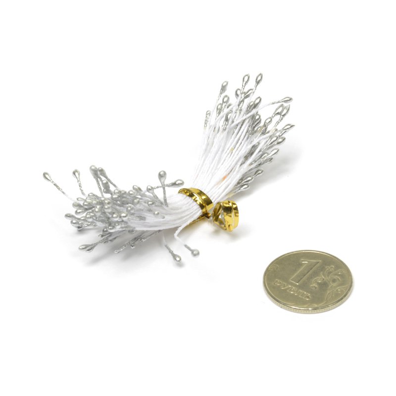 Тычинки, цвет серебряный, 80 штук