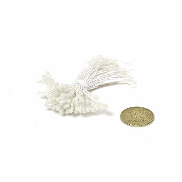 Тычинки Magic, цвет белый в обсыпке