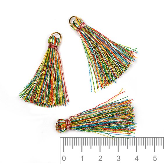 Кисточка 40 мм из ниточек , радуга (698)