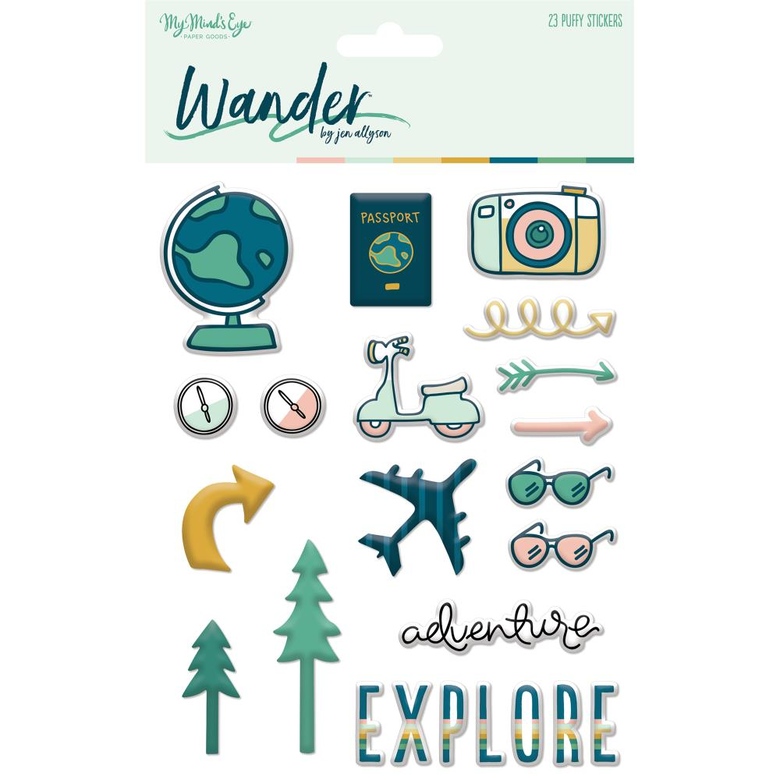 "Пухлые" Puffy наклейки My Minds Eye "Wander"