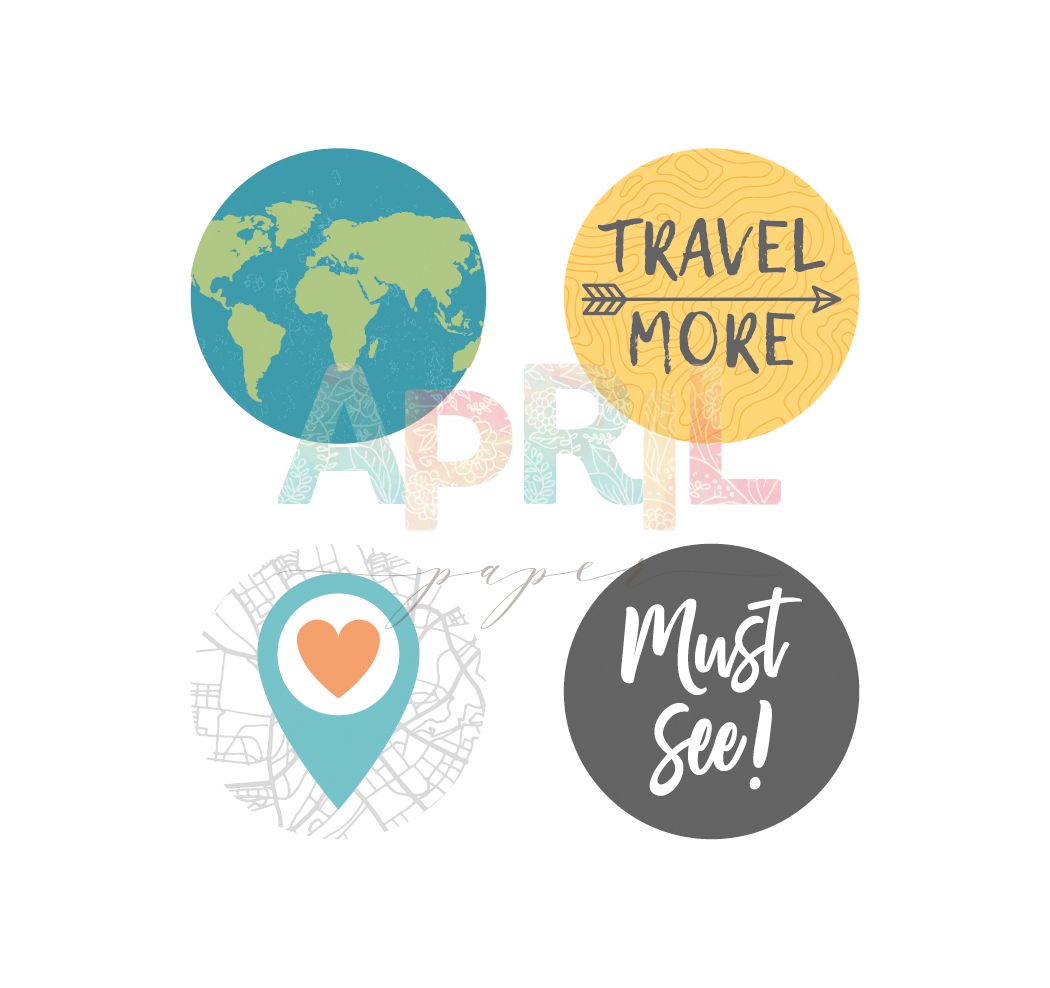 Набор скрап-фишек APRIL paper "TRAVEL more"