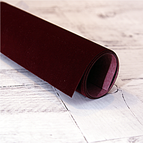 Переплётный материал на бумажной основе "Бархат", цвет бордовый