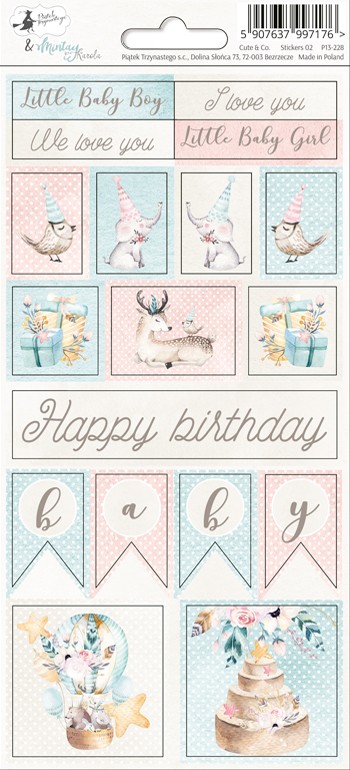 Картонные наклейки P13 "Сute & Co" 10 х 21 см