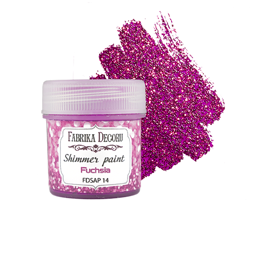 Краска с глиттером Фабрика Декору "Shimmer paint", цвет Фуксия