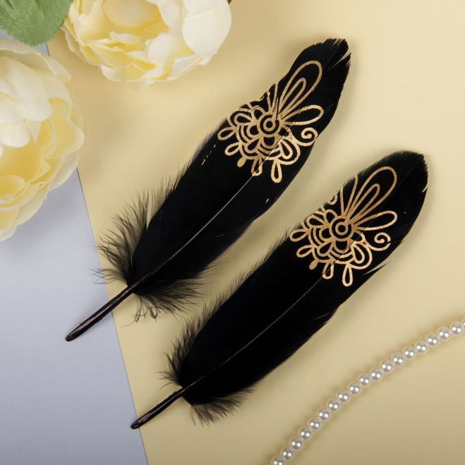 Набор перьев с золотым фольгированием