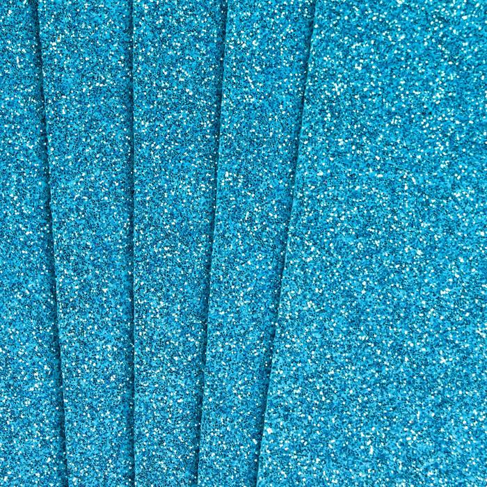 Фоамиран 20 х 30 см голубой с блёстками