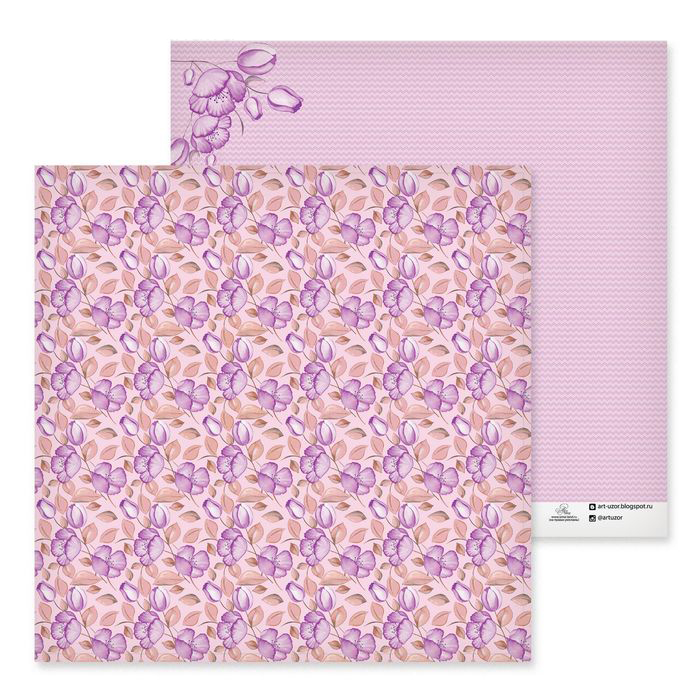 Бумага для скрапбукинга АртУзор "Нежные маки" (ART528-3)