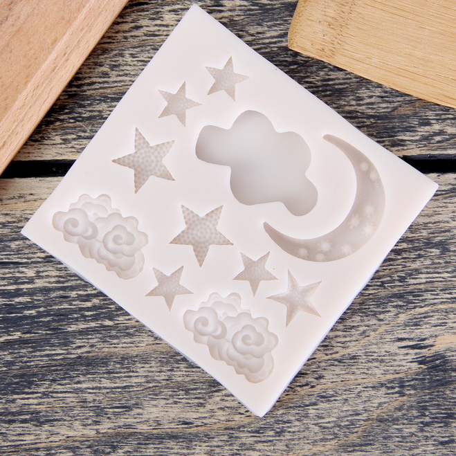 Молд силиконовый "Звезды, месяц, облака"