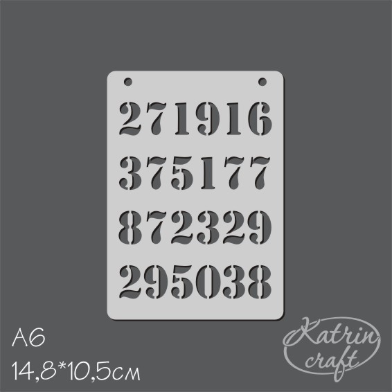 Трафарет Katrin craft А6 "Числа вертикальные"