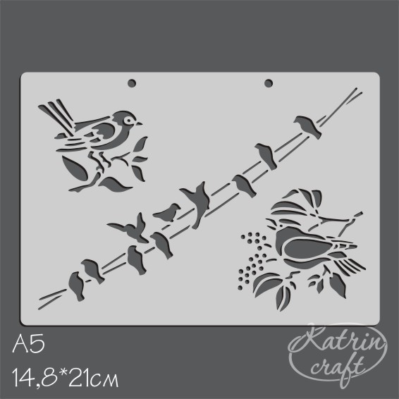 Трафарет Katrin "Птицы на проводах"