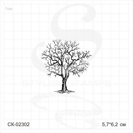 Штамп Stylish Stamps "Дерево старое мал"