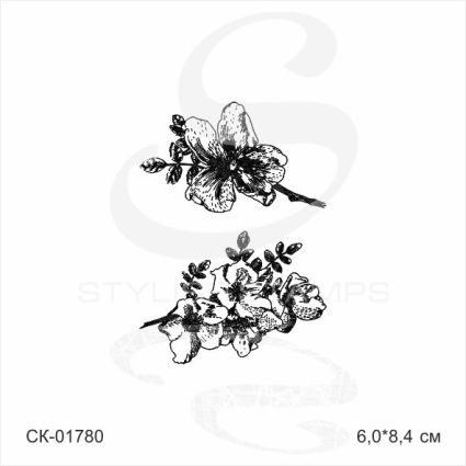 Штамп Stylish Stamps "Гибискус 2 ветки"