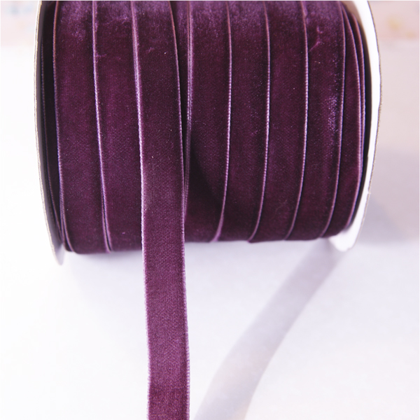 Лента бархатная 12 мм. Цвет сливовый