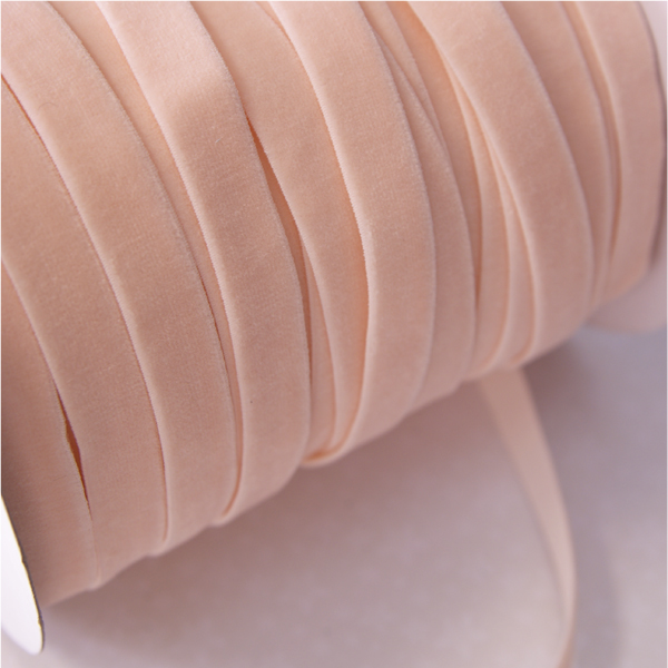 Резинка бархатная 13 мм, цвет персиковое суфле