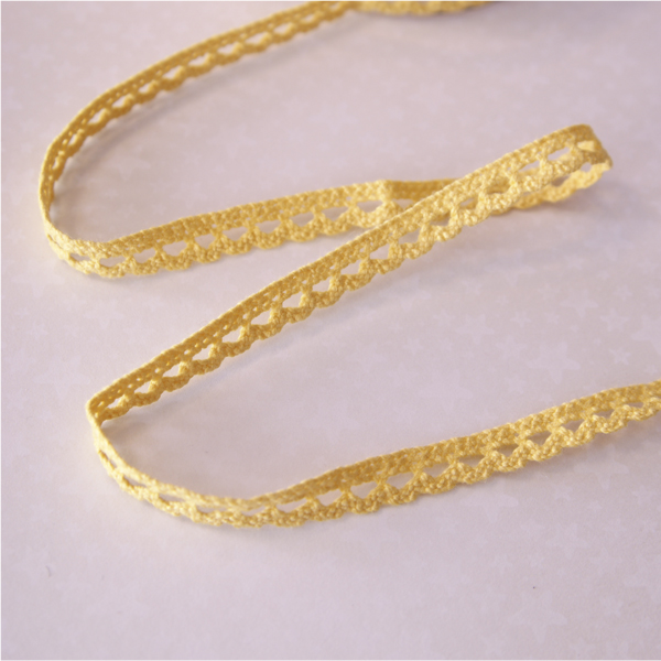 Кружево вязаное 1 см "треугольнички", цвет жёлтый