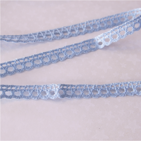 Кружево вязаное 1 см "треугольнички", цвет голубой (088881)