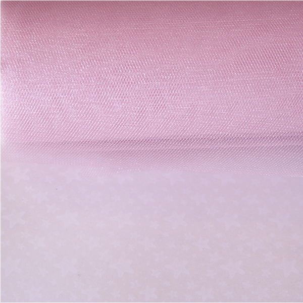 Тюль-сетка с перламутровым блеском 15 см, цвет нежный розовый