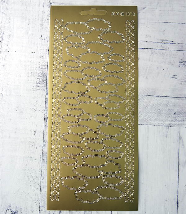 Наклейки контурные JEJE "Облачка золотые"