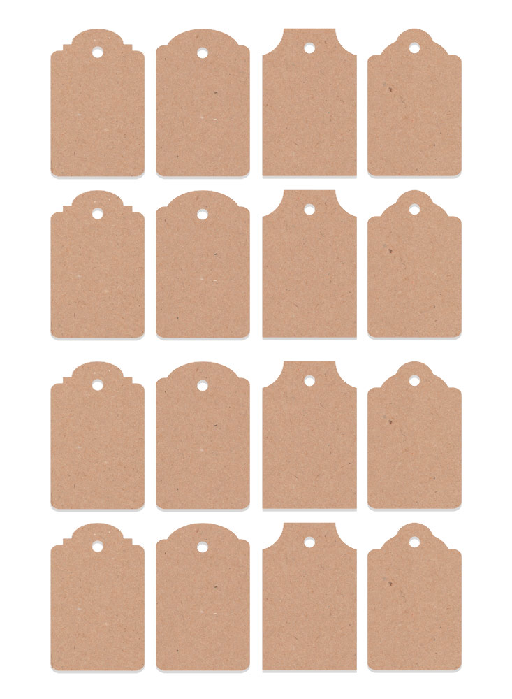 Набор крафт-тегов (бирочек) MrPainter, без надписей