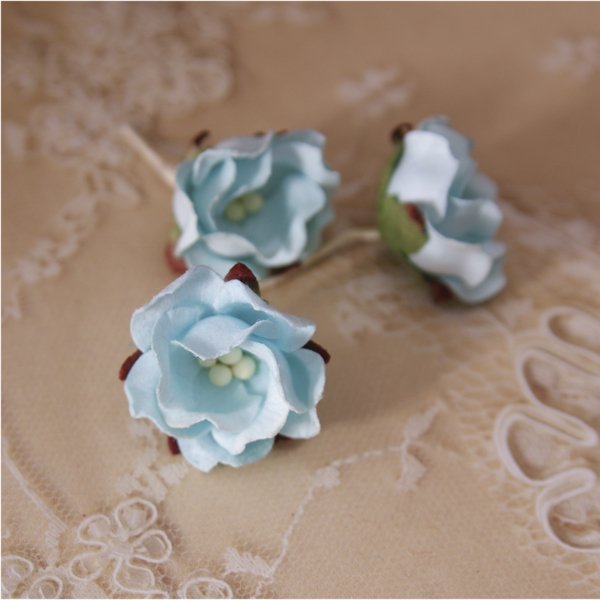 Цветок жасмина 3 см, 1 шт, цвет мятно-голубой