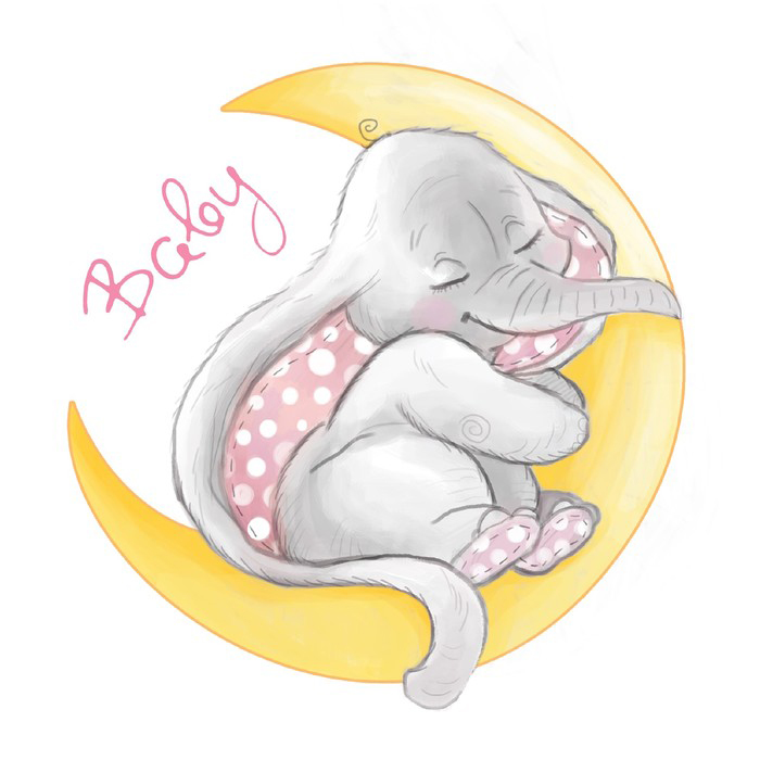 Термонаклейка Артузор "Baby, слоник на месяце"