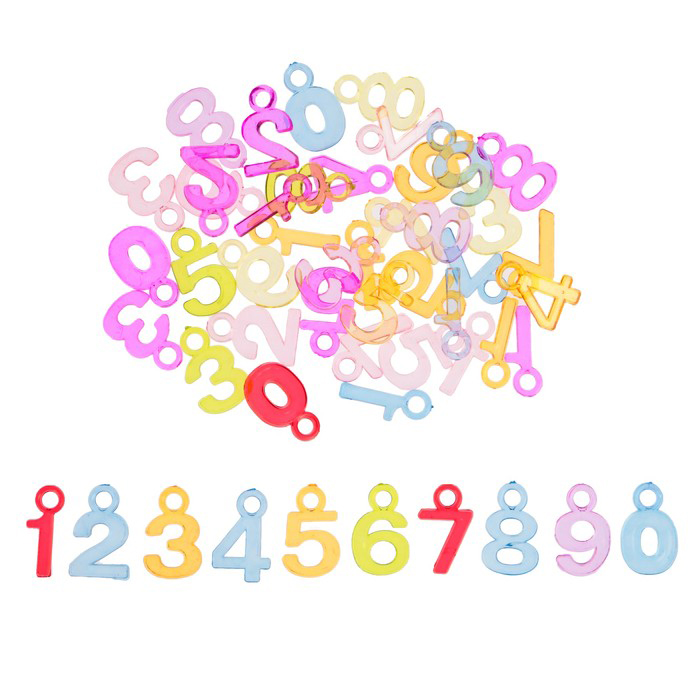 Набор пластиковых подвесок "Цифры", 50 штук