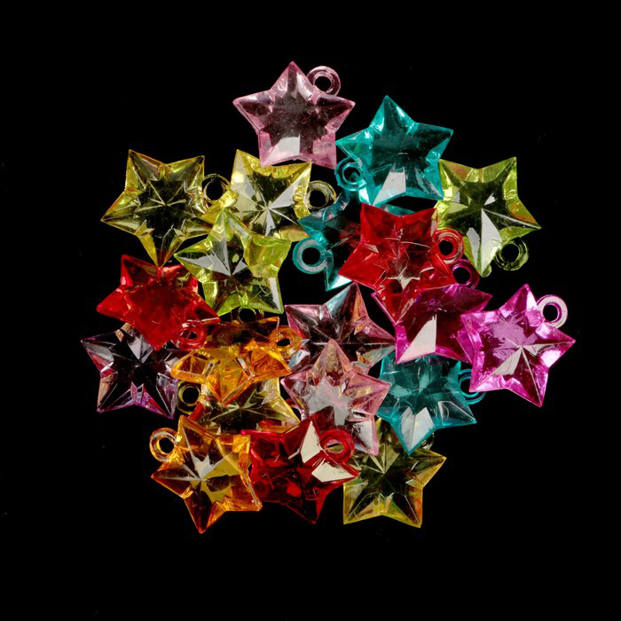 Набор пластиковых подвесок "Звёздочки", 20 штук