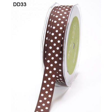 Лента в горошек May Arts. Цвет коричневый.