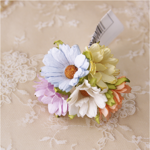 Букет ромашек 4 см, цвет пастельный микс