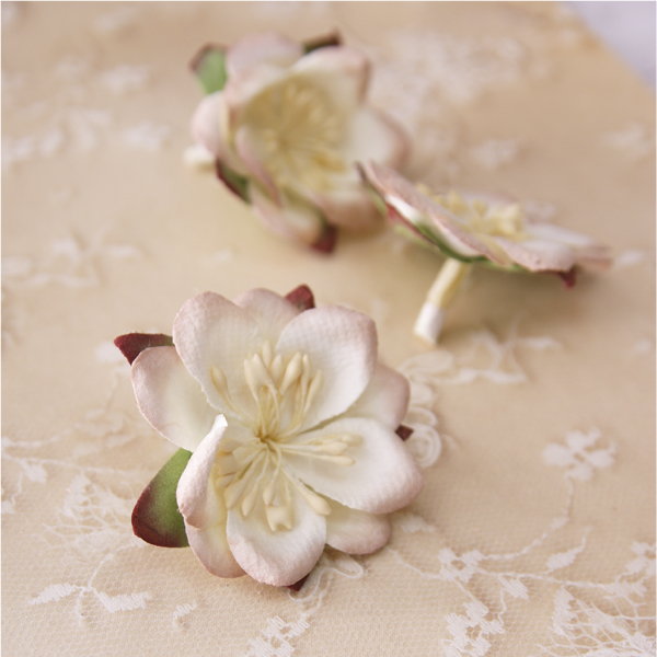 Цветок сакуры, цвет кремовый с бежевыми кончиками, 1 шт