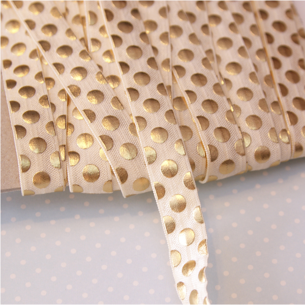 Резинка для блокнотов "Кружочки", золотые на кремовом