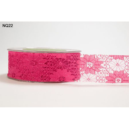 Кружево May Arts цветочное. Цвет фуксия.