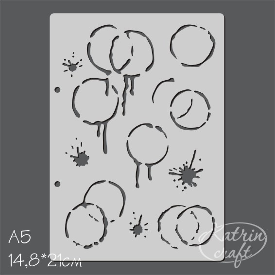 Трафарет Katrin craft А5 "Разводы круги большие"