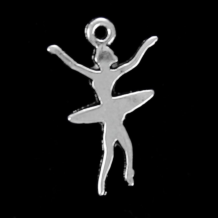 Подвеска металлическая "Балерина". Цвет серебряный (720)