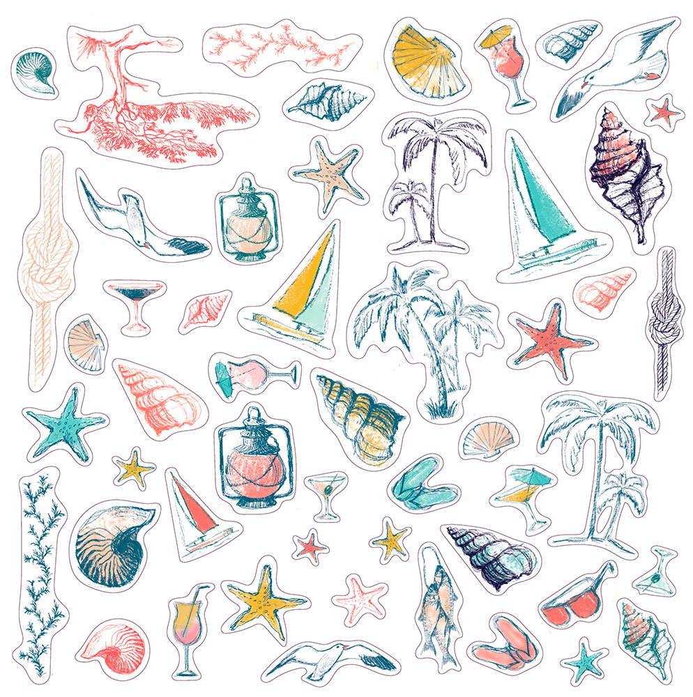 Лист с вырубными элементами MrPainter "Лазурные берега"