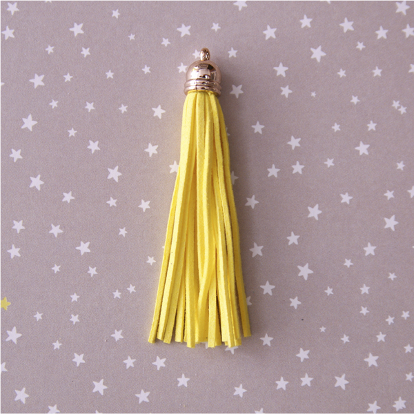 Кисточка замшевая длинная, цвет жёлтый (549-1)