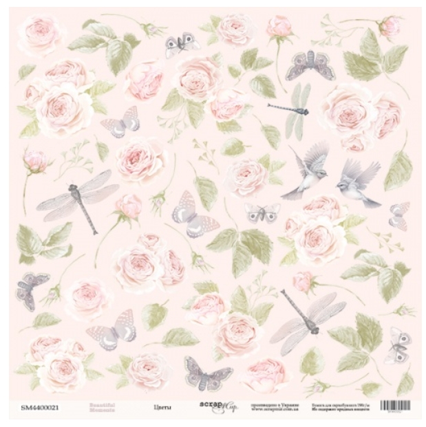Бумага Scrapмир "Beautiful Moments", Цветы (SM356)