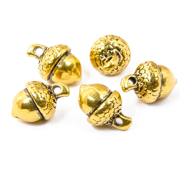 Подвеска металлическая "Желудь", цвет античный золотой