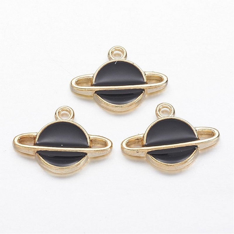 Подвеска металлическая "Планета", цвет чёрный с золотом